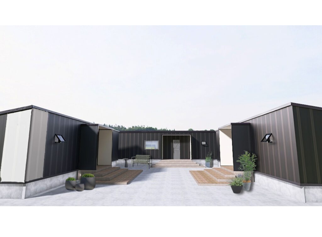宿泊型コンテナハウスの外観コーディネート画像